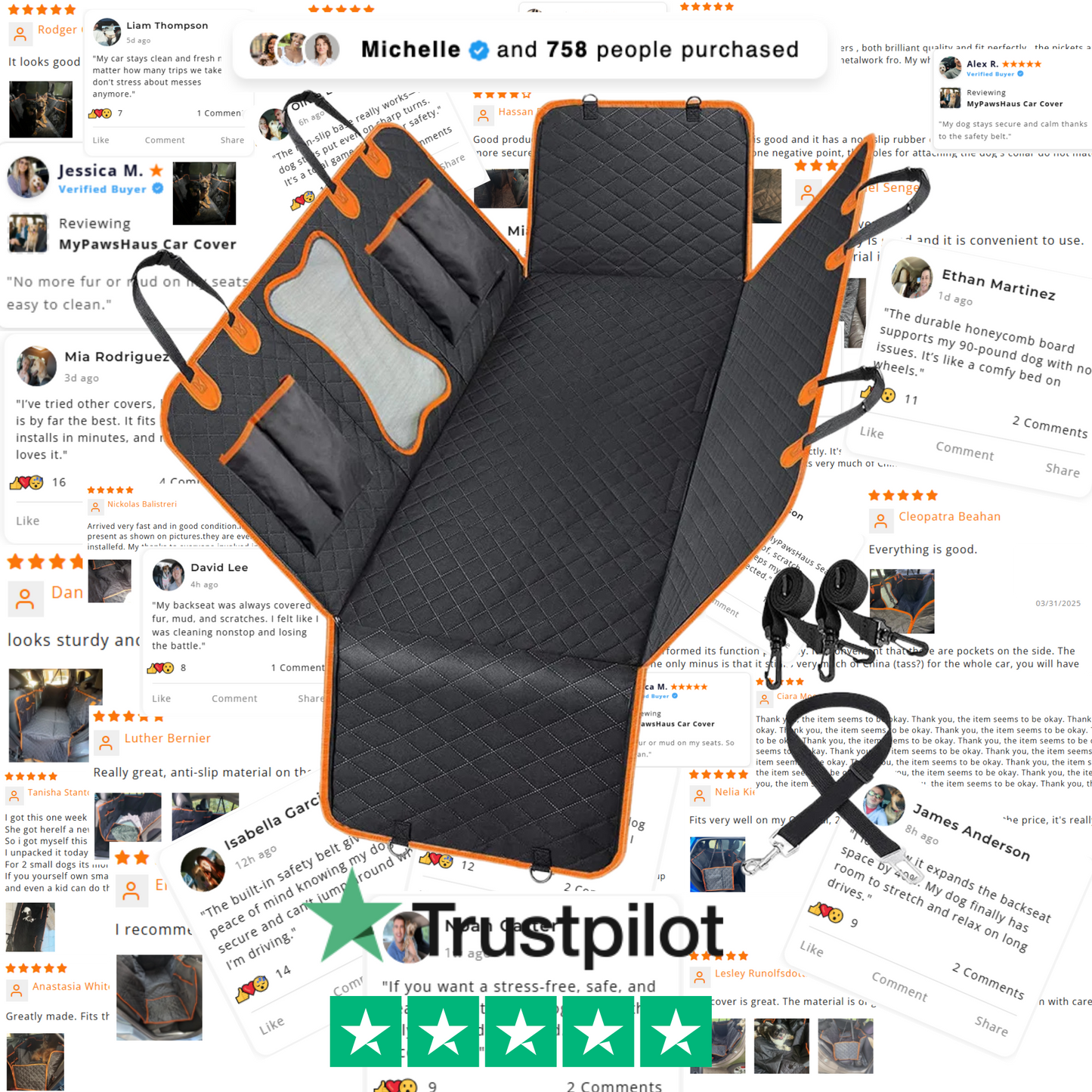 MyPawsHaus Car Seat Bed