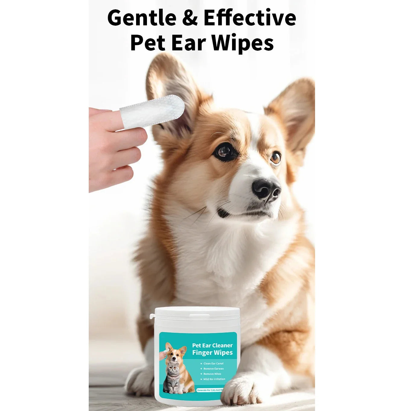 Natural Pet Finger Wipes x50